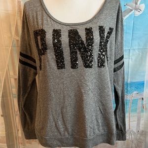 VS PINK Gray Long Sleeve Top